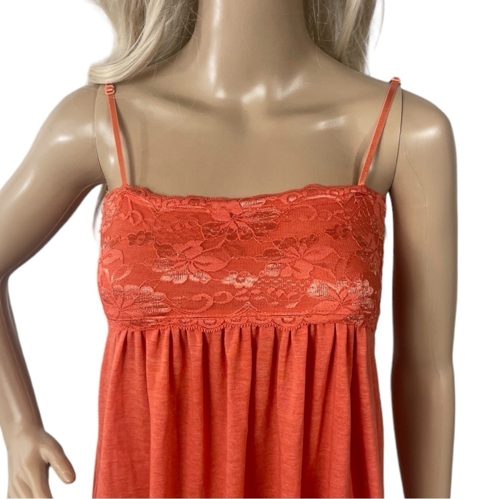 Poof Orange Spaghetti Strap Cami with Lace Bodice - Picture 2 of 8